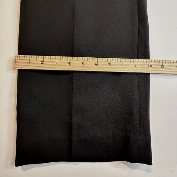 Garnet Hill black wool lined straight/wide leg tuxedo full length trousers sze 6 - Picture 11 of 12